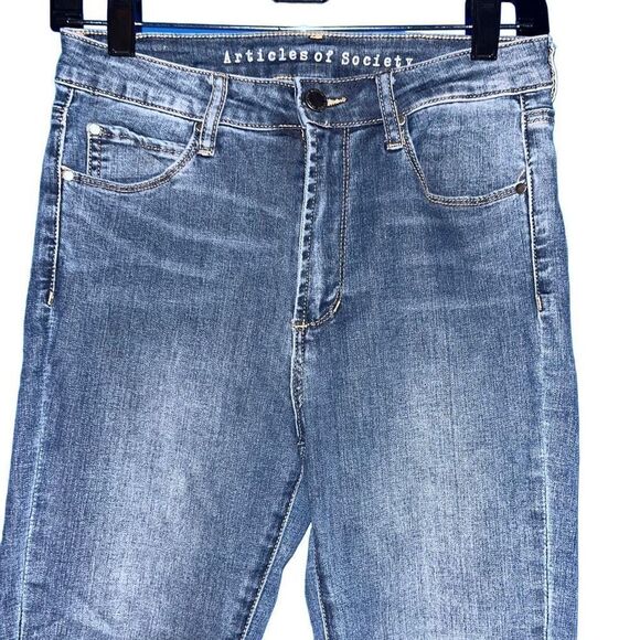 Articles of Society frayed cuff skinny blue jeans 26 - Picture 3 of 7